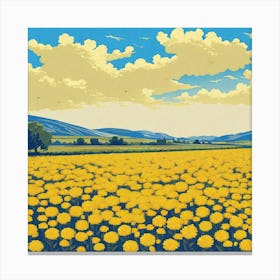 Yellow Dandelions 1 Canvas Print