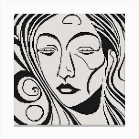 Woman's Face Pixel  Canvas Print