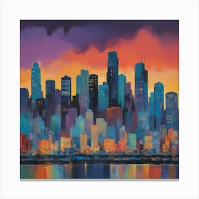 Chicago Skyline Canvas Print Paintings Art Print Canvas Print