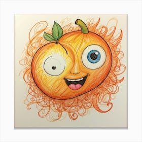 Orange Face 3 Canvas Print