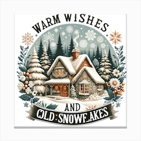 Warm Wishes And Old Snowflakes Canvas Print