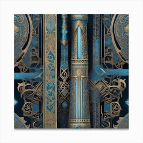 Blue And Gold Canvas Print