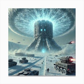 A Futuristic Sci Fi Depiction Of The Frostspire Ob Slow Damage Canvas Print