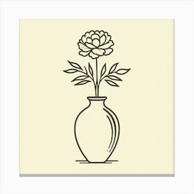 Peony In Vase Canvas Print