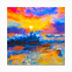 Abstract Nature Painting Square Canvas Print