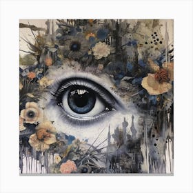 Floral Eye Surreal Print Canvas Print