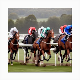 Jockeys Racing Horses 14 Canvas Print