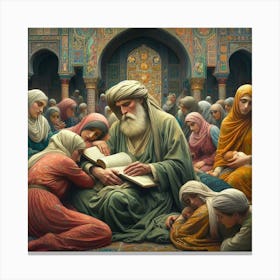 Muslims Reading The Bible Canvas Print