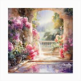 Aquarelle Amour: Romantic Watercolour Rhapsody Canvas Print