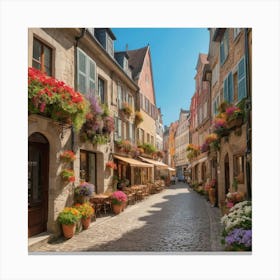 Cobblestone Street In Germany Art Print 1 Canvas Print