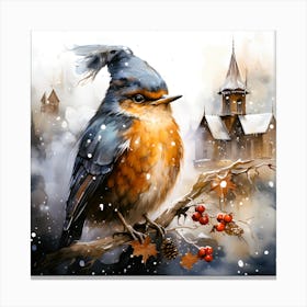 Winged Whispers Bird In The Meadow Canvas Print