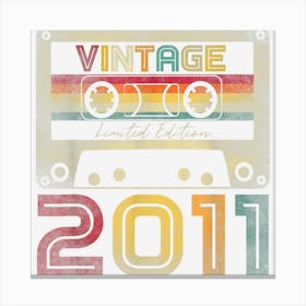 Vintage 2011 Cassette Tape 12th Birthday 12 Years Old Canvas Print