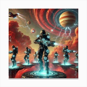 A Sci Fi Depiction Of The Thunder Corps, The Elite Canvas Print