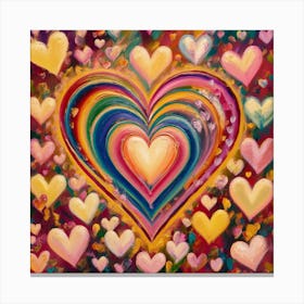 Rainbow Hearts Canvas Print