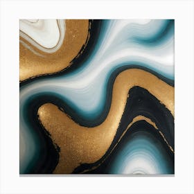 Gold And Black Swirls 2 Canvas Print