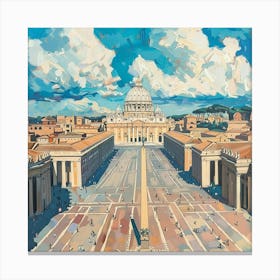 A Vatican City Oil Painting Illustration 1720445151 1 Canvas Print