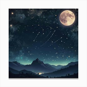 Night Sky With Stars 7 Canvas Print