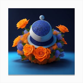 Hat And Flowers Canvas Print