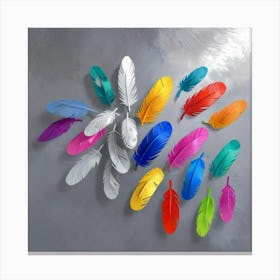 Colorful Feathers 1 Canvas Print