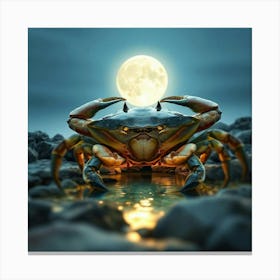 Crab In The Moonlight 40 Canvas Print