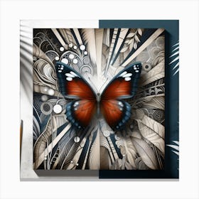 Art Nouveau Butterfly v2 Canvas Print