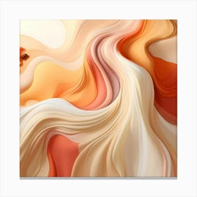 Abstract Swirling Pattern Of Orange Beige And White Hues Resembling Flowing Fabric Or Sand Dunes A Small Pile Of Oran Canvas Print