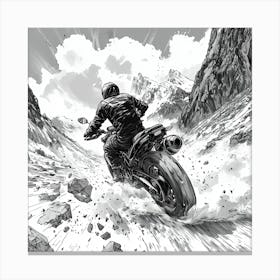 Black And White Motorcycle Rider Lienzo