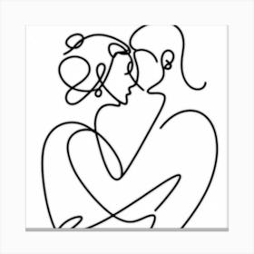 Man And Woman Hugging Canvas Print