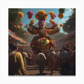 Colombian Festivities Perfect Composition Beautiful Detailed Intricate Insanely Detailed Octane Re (16) Canvas Print