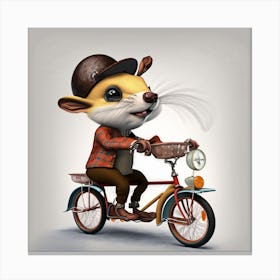 Mouse Riding A Bicycle 1 Canvas Print