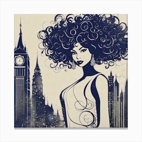 London Cityscape woman Canvas Print