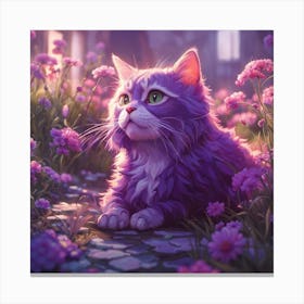 Purple Cat Canvas Print