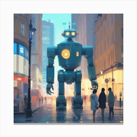 Robot In The City 62 Canvas Print