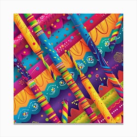 Colorful Paisley Pattern Canvas Print