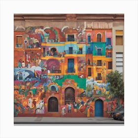 Mural In Mexico City Canvas Print