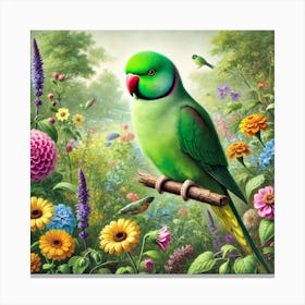 Parrot In The Garden Canvas Print