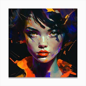 Dark Abstract Portrait Fine Art Style Canvas Print