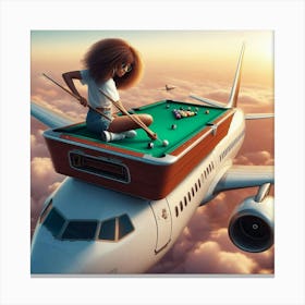 Pool Table On An Airplane Canvas Print