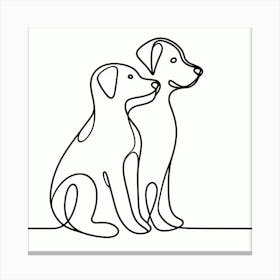 Two Dogs Sitting Canvas Print