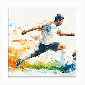 Soccer Player Kicking The Ball 10 Canvas Print