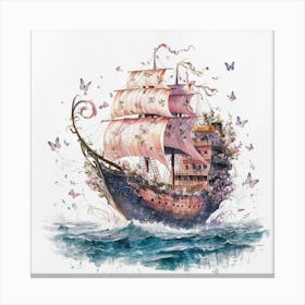 Ship In The Sea Canvas Print