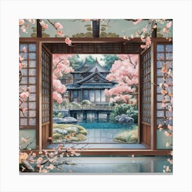 Cherry Blossom Serenity Canvas Print