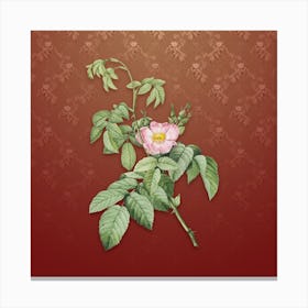 Vintage Apple Rose Botanical on Falu Red Pattern n.2398 Canvas Print