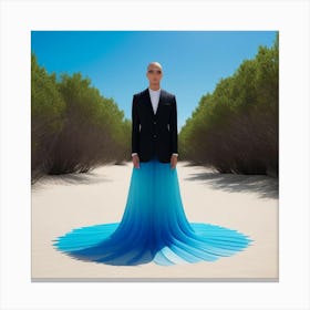 Man In A Blue Dress Canvas Print