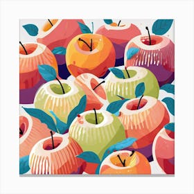 Apples On A Table Canvas Print