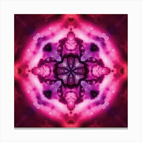 Pink Watercolor Flower Pattern From Bubbles 7 Canvas Print