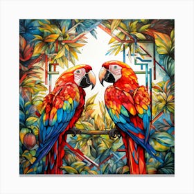 Two Parrots 3 Canvas Print