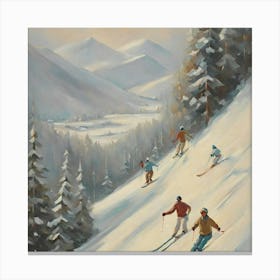 Skiers On The Slopes 1 Canvas Print