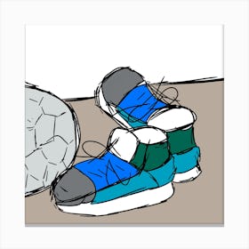 Soccer Shoes And Ball Canvas Print