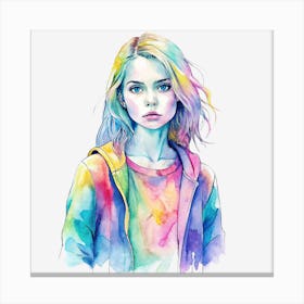 Girl With Rainbow Hair 5 Canvas Print